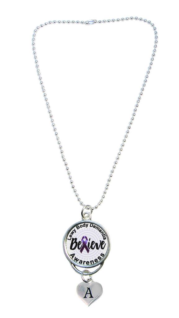 Custom Lewy Body Dementia Awareness Rear View Mirror Charm Choose Initial Family