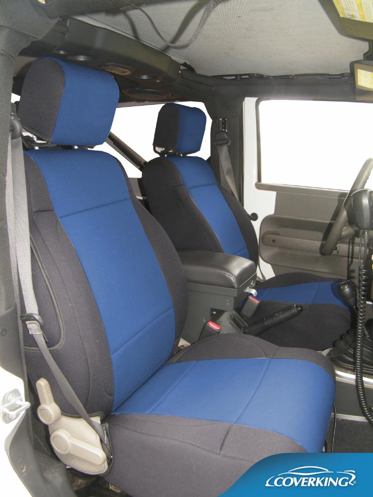Neoprene, Black/Yellow Coverking Custom Fit Seat Cover for Jeep Wrangler TJ 2-Door 