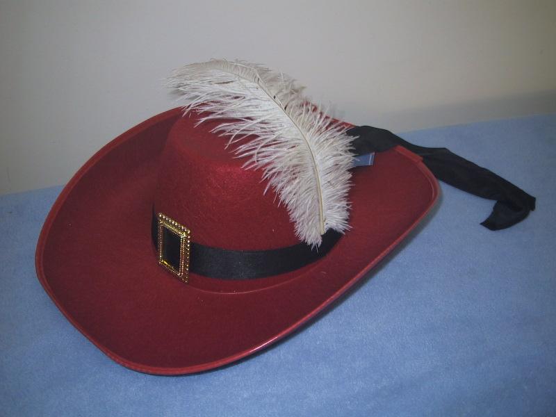 Costume Dress Up Musketeers / Pilgrim Hat Red Felt Type Musketeer Hat ...
