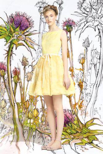 New 2014 Red Valentino Embroidered Silk Airy Dress in Yellow or Pink 38-46 $995