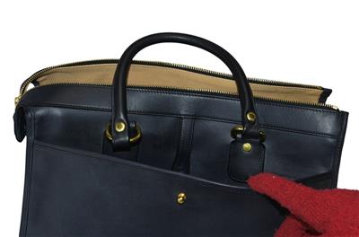 Ghurka グルカ No.66 ROVER Ghurka Rover No. 66 Midnight Navy Blue Leather Handbag NWT