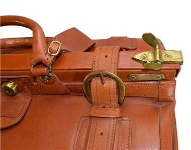 Swaine Adeney Briggs Gladstone Duffel Burnt Orange Leather Travel
