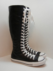 Converse Chuck Taylor Womens Tall Black Leather Calf Boots 7 M | eBay