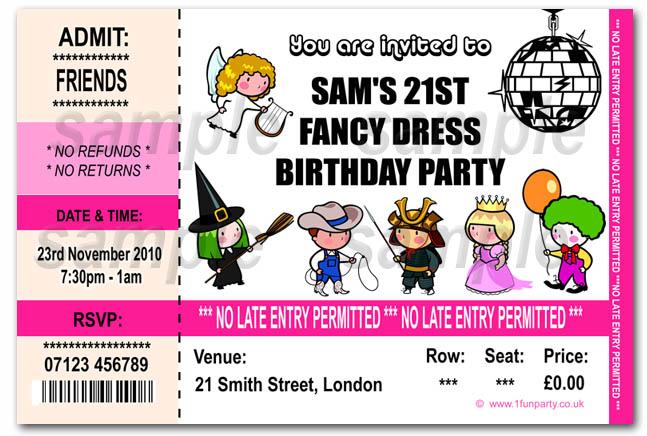 Fancy Dress Invitation Wording 5