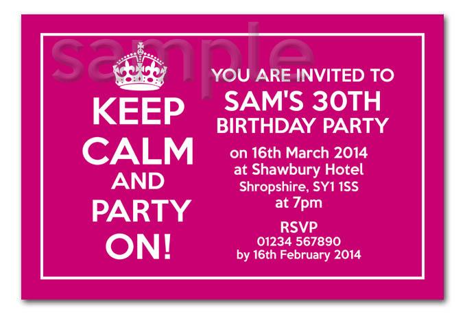 Keep Calm 40Th Birthday Invitations 6