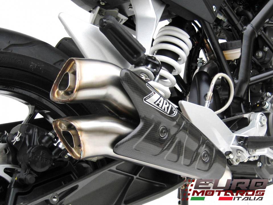KTM Duke 125-200 Zard Exhaust V2 Racing Slipon Silencer + Carbon Heat