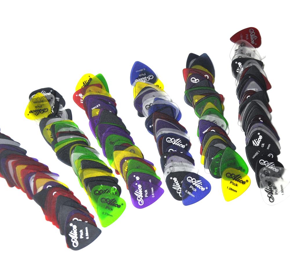 100Pcs Alice 0.58-1.5mm Transparent Matte Guitar Picks Plectrums Polycarbonate - Picture 14 of 14