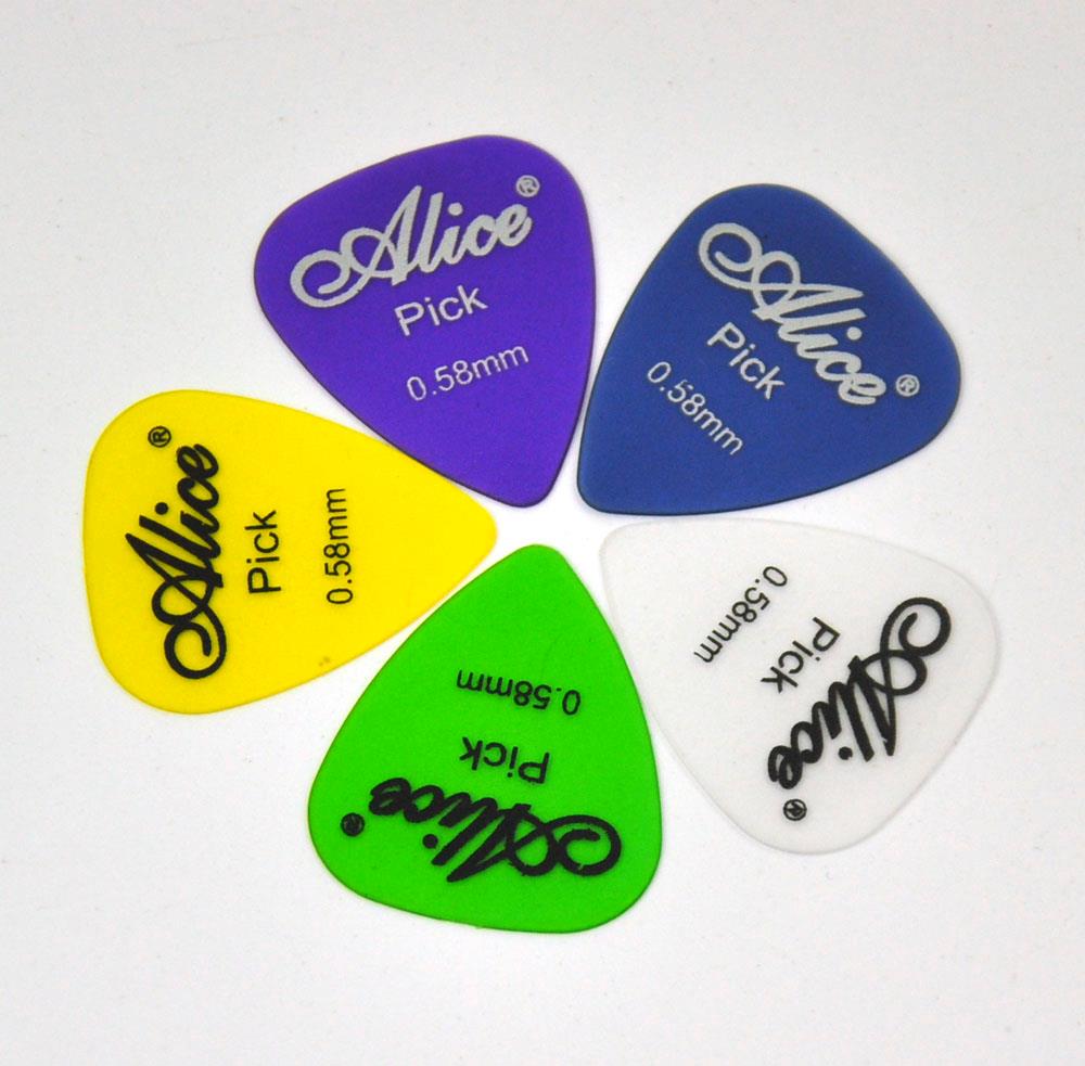 100Pcs Alice 0.58-1.5mm Transparent Matte Guitar Picks Plectrums Polycarbonate - Picture 8 of 14