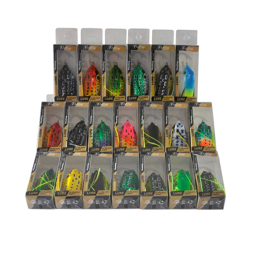 20Pcs Rubber Frog Fishing Lures Topwater Bait Hooks 6cm/2.3'' With
