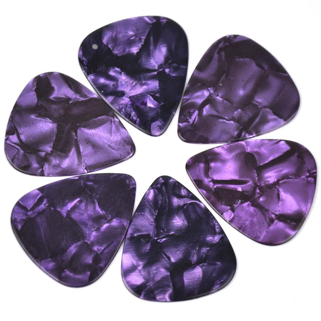 100pcs Thin 0.46mm Guitar Picks Plectrums No Print Celluloid Pearl Purple