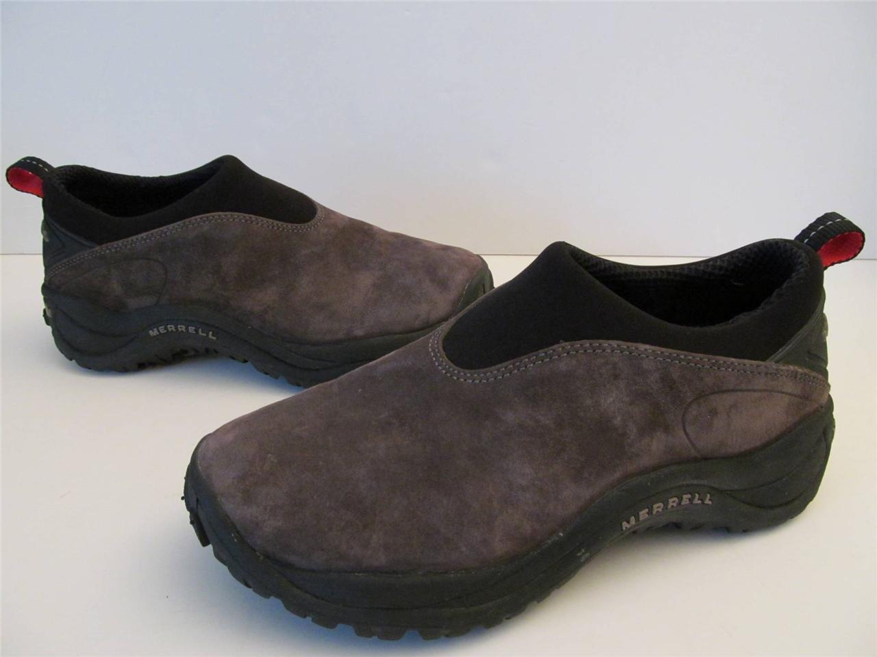 Merrell Orbit Moc Gunsmoke Leather Slip on Loafers Womens sz 7