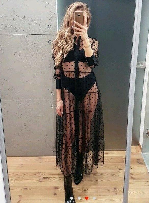 zara black sheer dress
