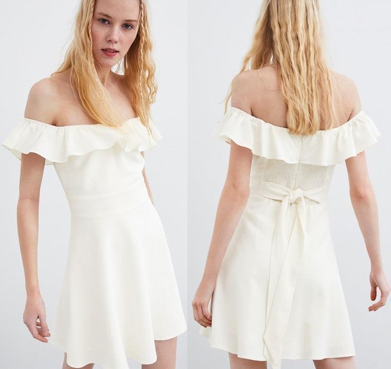 zara one shoulder ruffle dress