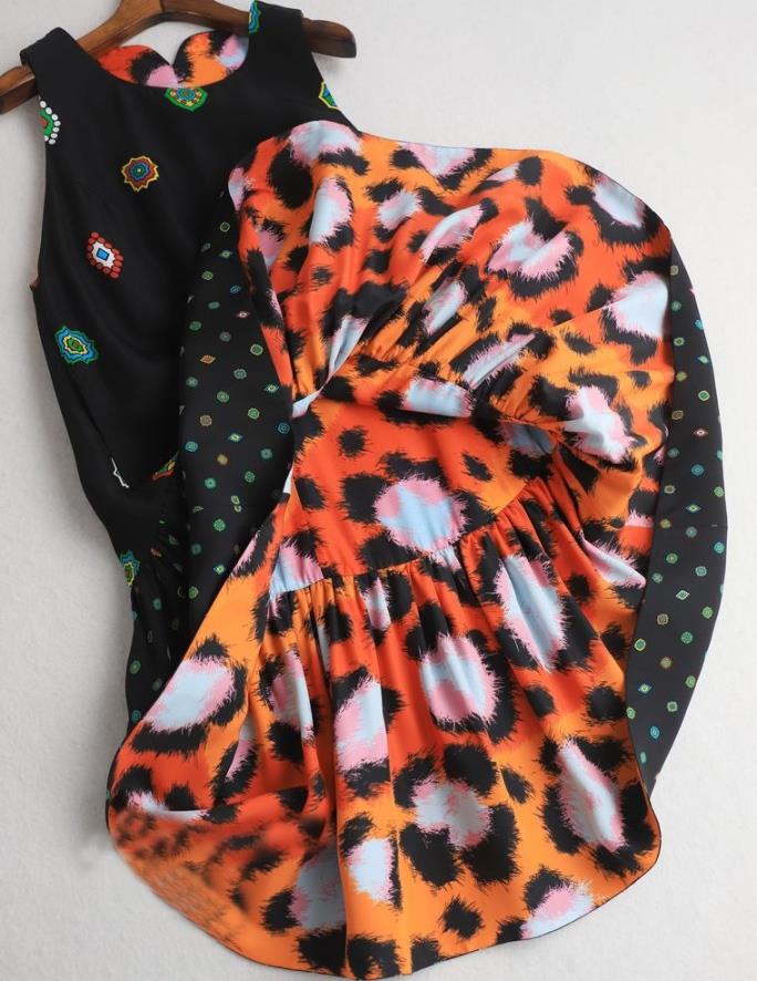 Kenzo x H&M RUNWAY REVERSIBLE LEOPARD GEO PRINT SILK TUNIC SWING