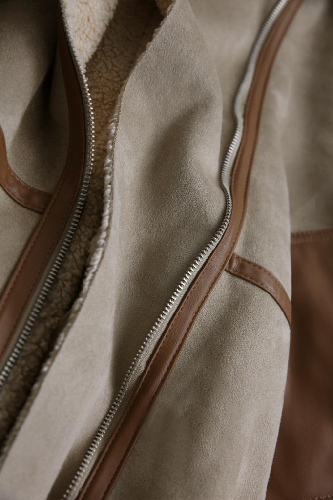 ZARA LIMITED EDITION DOUBLE-FACED FAUX SUEDE & FUR ECRU
