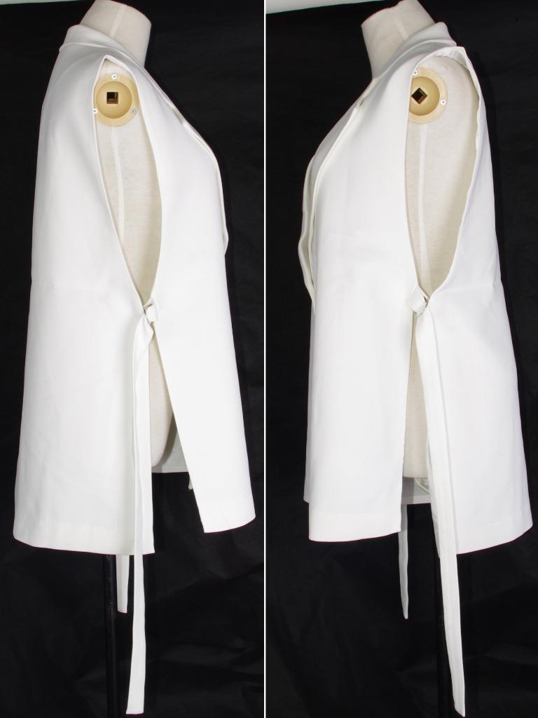 ZARA WHITE Waistcoat WITH VENT Notch Collar Open side