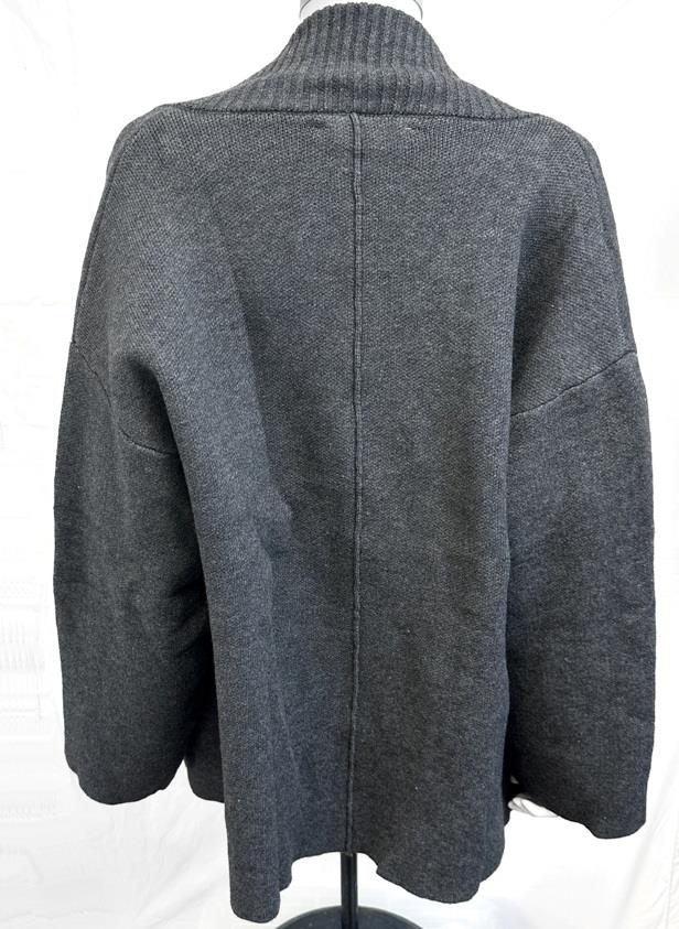 ZARA GREY 95% WOOL CHUNKY KNIT OVERSIZED SLOUCHY CARDIGAN