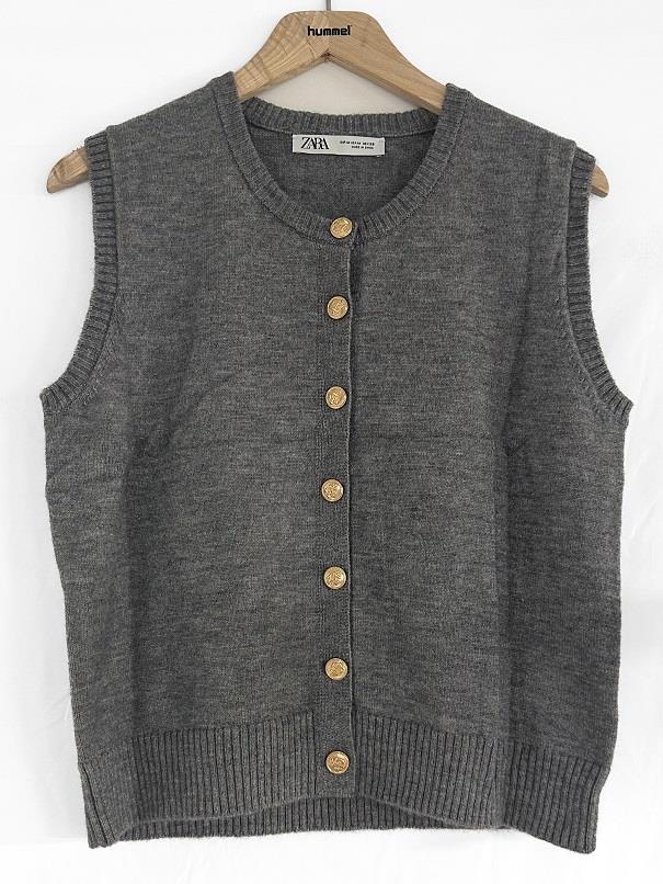 お値下げ　INSCRIRE Wool Short Vest-GRAY 完売 DOUBLE-FACED WOOL HYBRID VEST - GRAY | COS