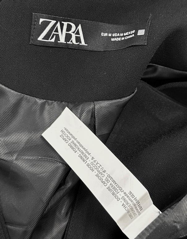 ZARA BLACK WAISTCOAT WITH VENT LAPEL COLLAR OPEN SIDE