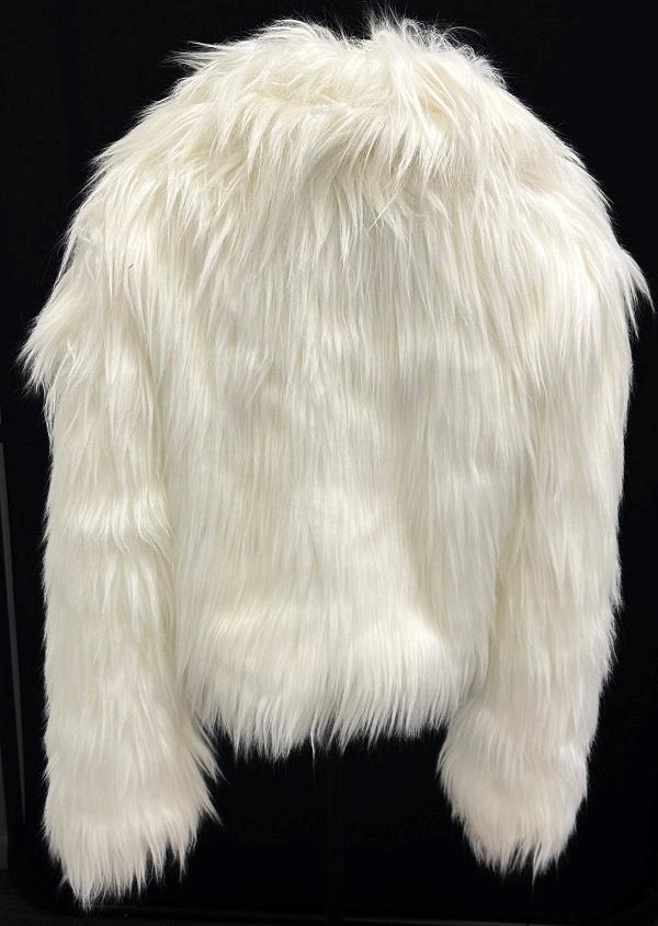 ZARA WHITE SHAGGY FAUX MONGOLIAN YETI FUR JACKET CARDIGAN LAPEL