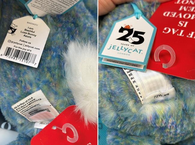 JELLYCAT 25 YEARS ANNIVERSARY BASHFUL LUXE BUNNY RABBIT AZURE