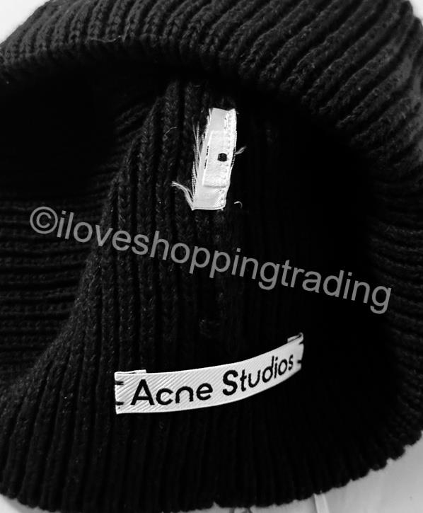 ACNE STUDIOS BLACK UNISEX WOOL-BLEND PANA FACE PLAQUE TURN UP CUFF