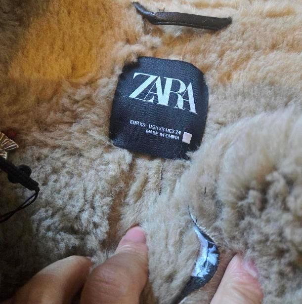 Zara Brown Double-faced Faux Leather Shearling Fur Cuff Crop