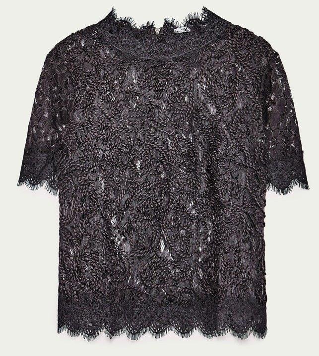 zara black crochet top