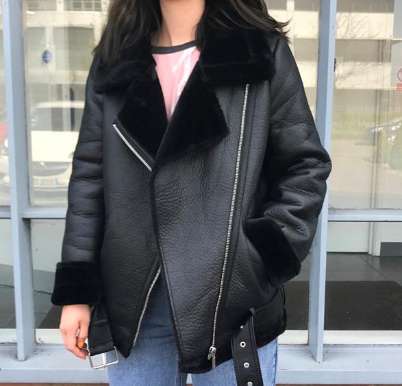 zara leather and fur jacket