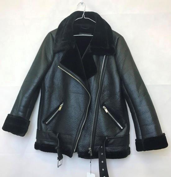 ZARA BLACK FAUX LEATHER SHEARLING FUR DOUBLE FACED BIKER JACKET AVIATOR ...