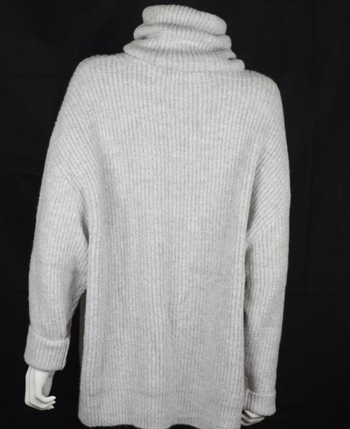 ZARA WOOL BLEND MID GREY OVERSIZED ROLL NECK SWEATER KNITTED JUMPER ...