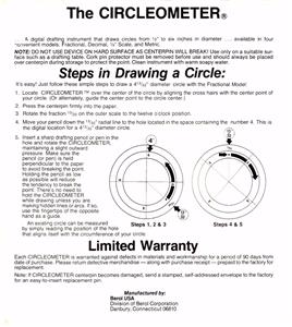 1//4/" Scale Berol Rapidesign Circleometer Drafting Measuring Compass RC-3