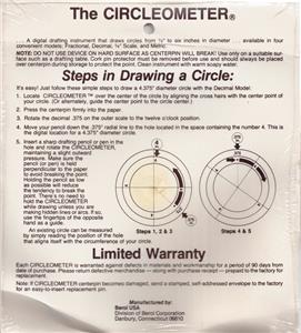 1//4/" Scale Berol Rapidesign Circleometer Drafting Measuring Compass RC-3