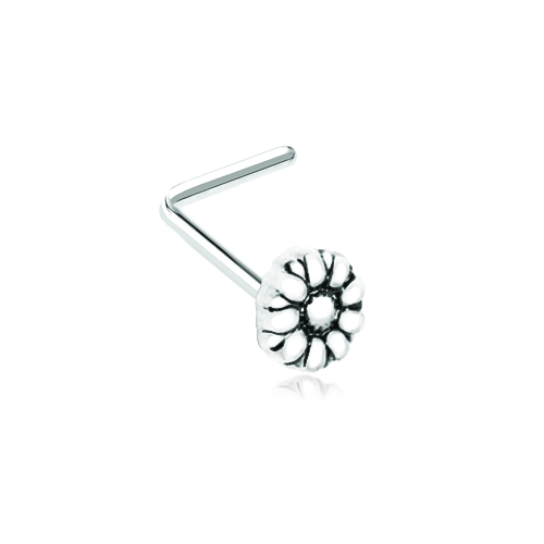 Antiker Gänseblümchen Blume L-Form Nasenring Gold Silber Blatt Sexy Vintage Sexy Natur - Bild 2 von 3