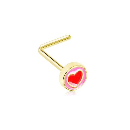 Anello Naso San Valentino Marinaio Cuore Forma di L Oro Argento Sexy Rosso Rosa Amore Navy - Foto 3 di 3