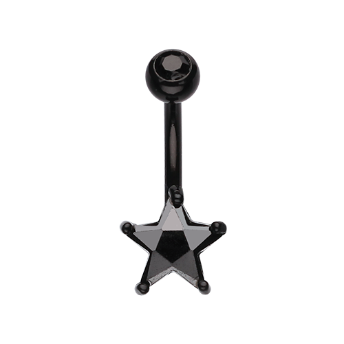Classic CZ Star Prong Sparkle Belly Ring Clear Pink Red Aqua Black Sexy Cute Gem - Picture 9 of 15