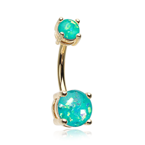 Opal Sparkle Prong Set Belly Ring Black Purple WhiteTeal Pink Sexy Gem Stone - Picture 11 of 13