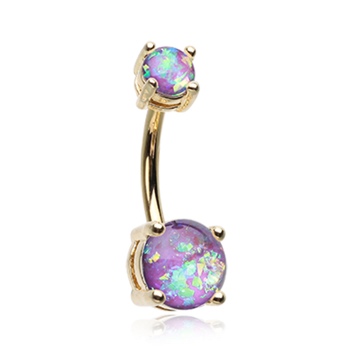 Opal Sparkle Prong Set Belly Ring Black Purple WhiteTeal Pink Sexy Gem Stone - Picture 13 of 13