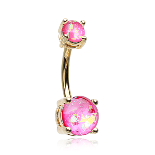 Opal Sparkle Prong Set Belly Ring Black Purple WhiteTeal Pink Sexy Gem Stone - Picture 9 of 13
