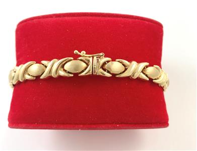 Vintage Turkish 14k Yellow Gold Hugs & Kisses XO Design Stampato