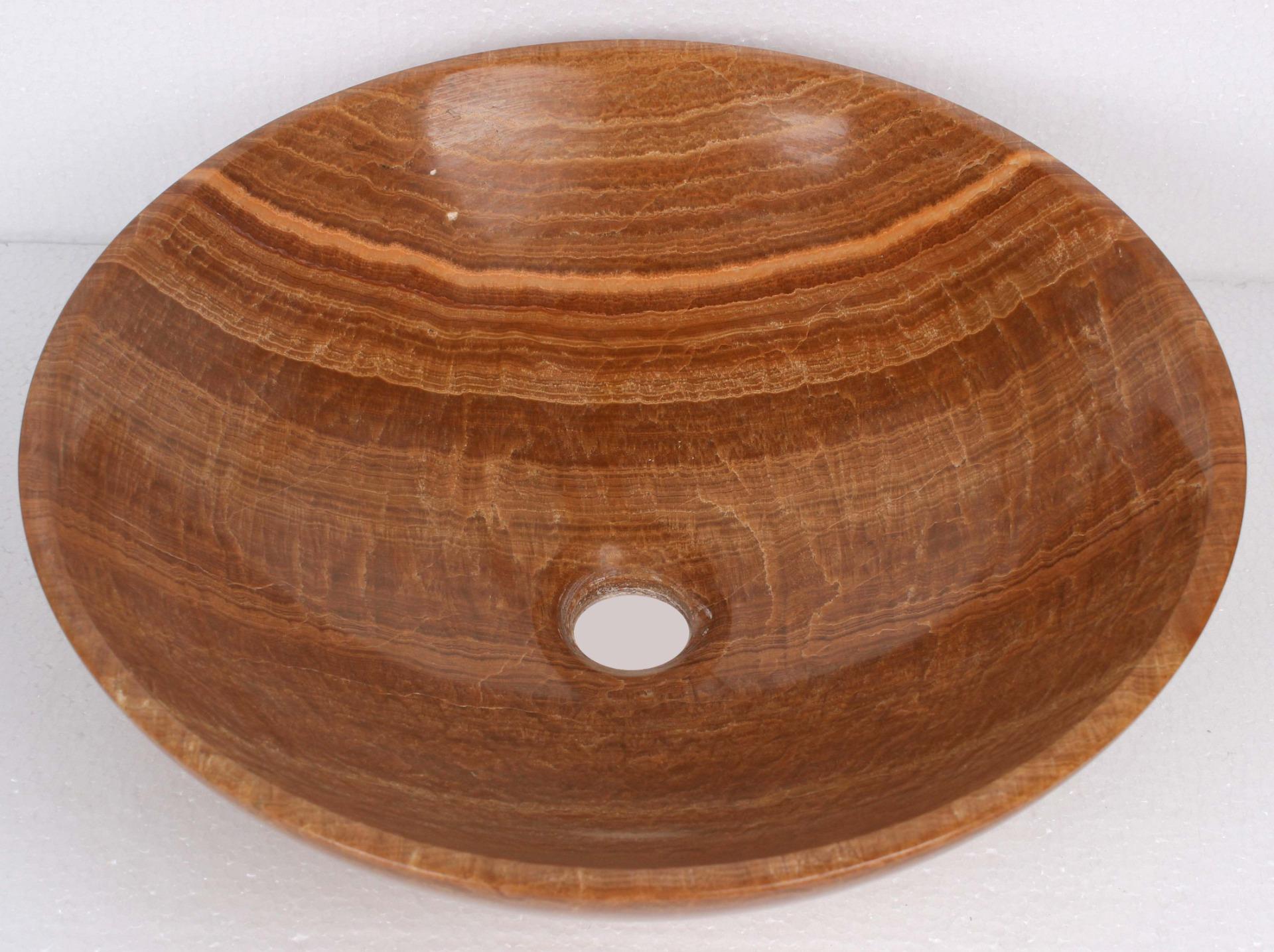 Marble Stone Round Bowl Bathroom Hand Wash Basin 30cm diameter Yellow