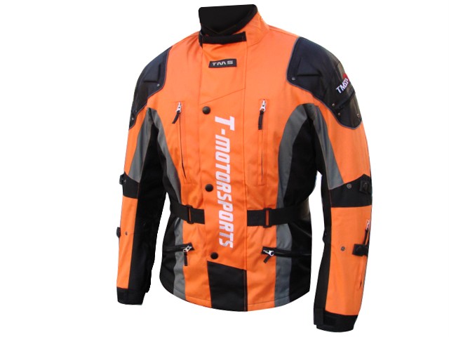 Mens Orange Enduro Armor Motorcycle Jacket Touring Dual Sport Dirt Bike ...