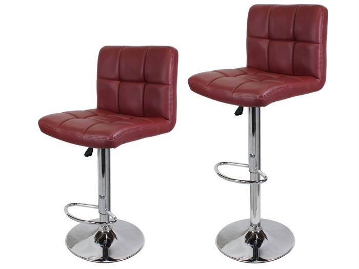2 Wine Red Pu Leather Modern Adjule Swivel Barstools Hydraulic Ebay Image Hosting At Www Auctiva Set Of 2 Modern Design Leather Barstools