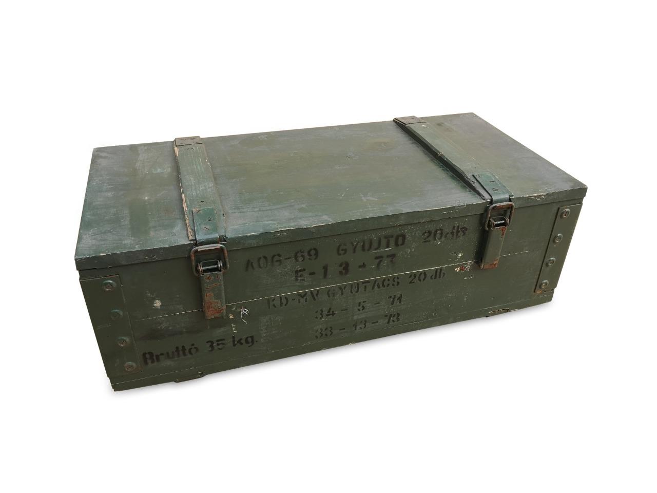 Original Army Green Wooden Ammo Jeep Storage Box Chest Retro Chic Garden Tools