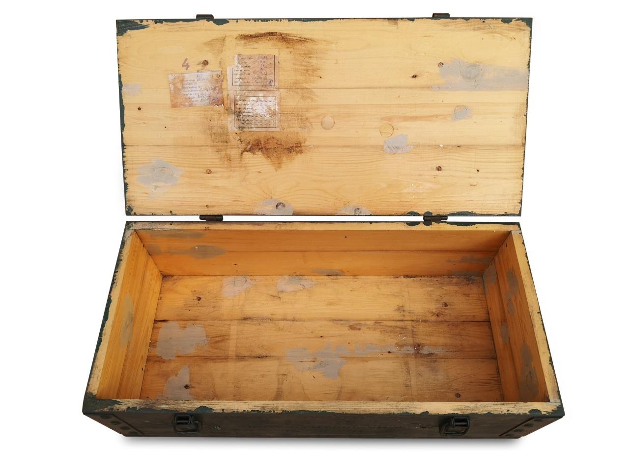 SMALL GREEN GARDEN CHEST TRUNK STORAGE BOX TOOL BOX WITH HANDLES AND CLIPS