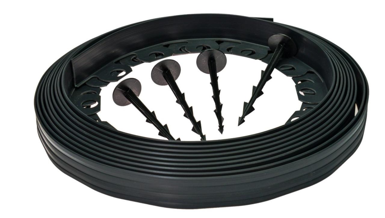 Garden Lawn Edging Grass Border Strips 10m+ 30 strong PEGS 4cm High [N