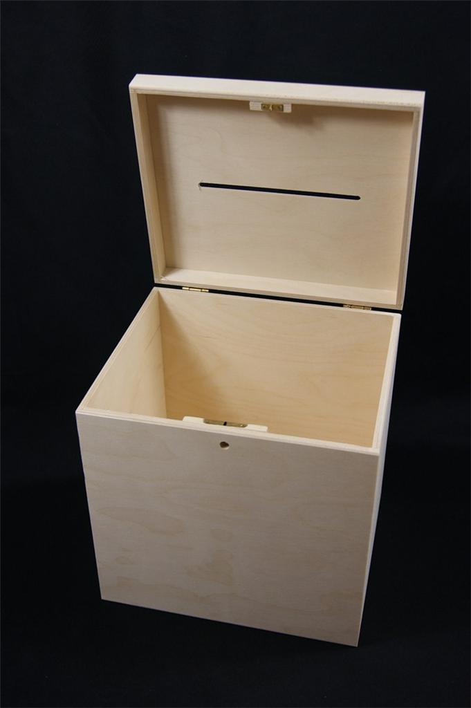 P29/30 Lockable Plain Wooden Box Wedding Cards Post Box Storage Unit Gift