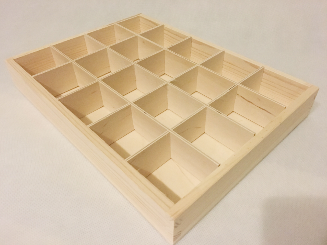 Wooden Tray Box 20 Compartment Display Storage Section Jewellery
