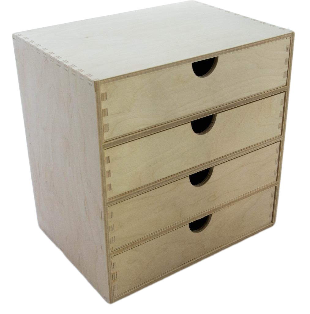 A4 Plain Wooden Cupboard Chest Shelf With Drawers Storage Desktop Unit
