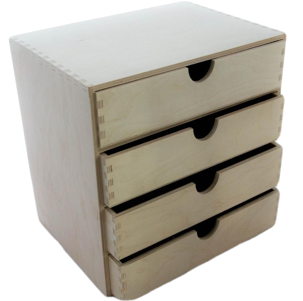 A4 Plain Wooden Cupboard Chest Shelf With Drawers Storage Desktop